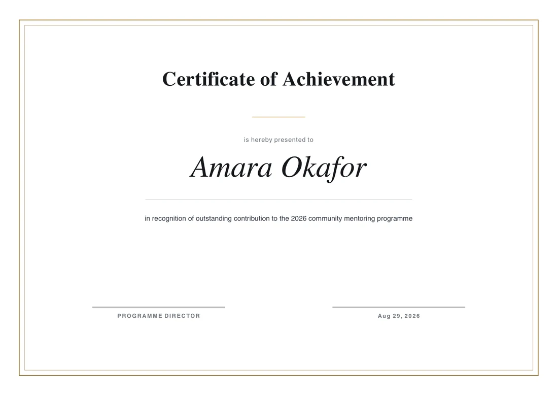 The cover of Certificate.