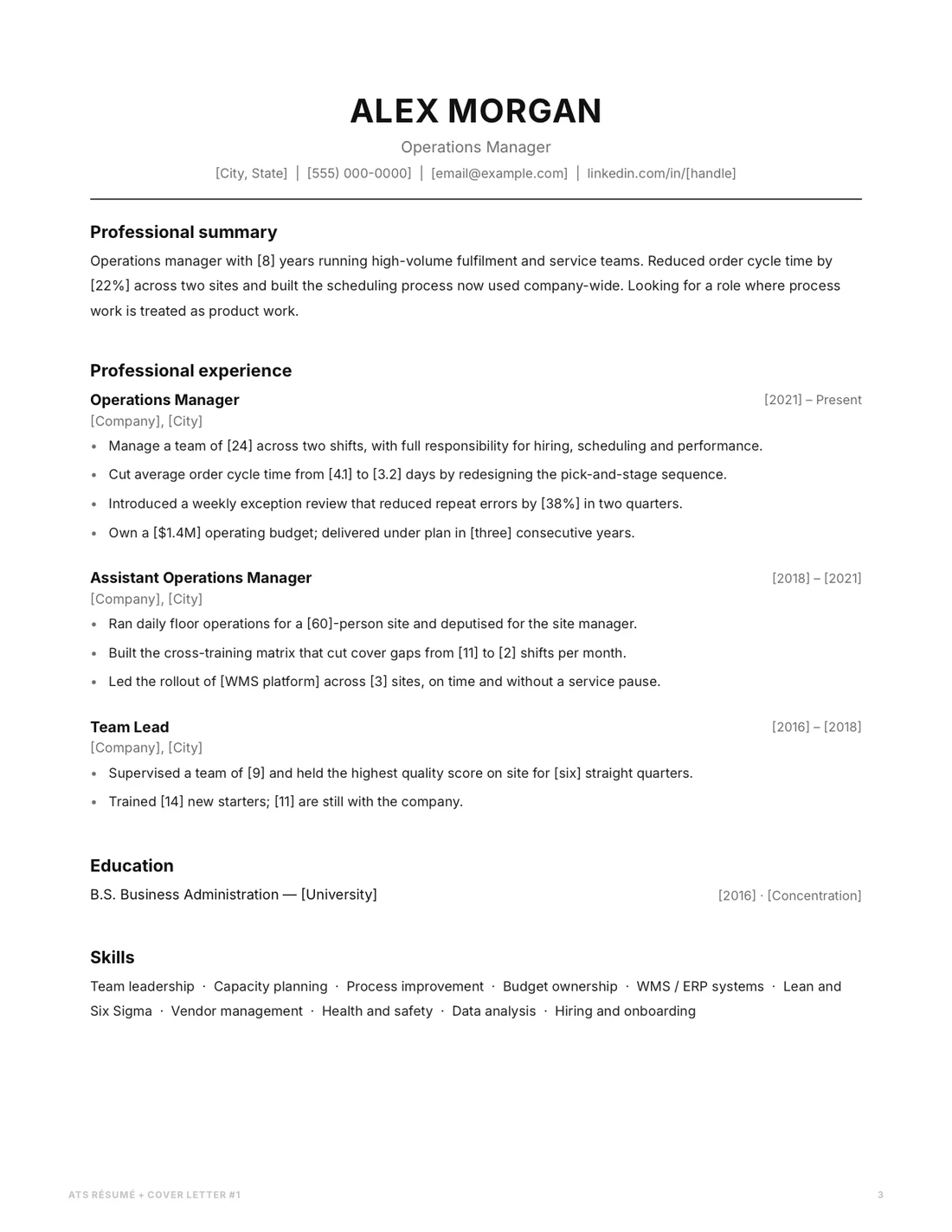 An interior page of Resumes and Cover Letters.