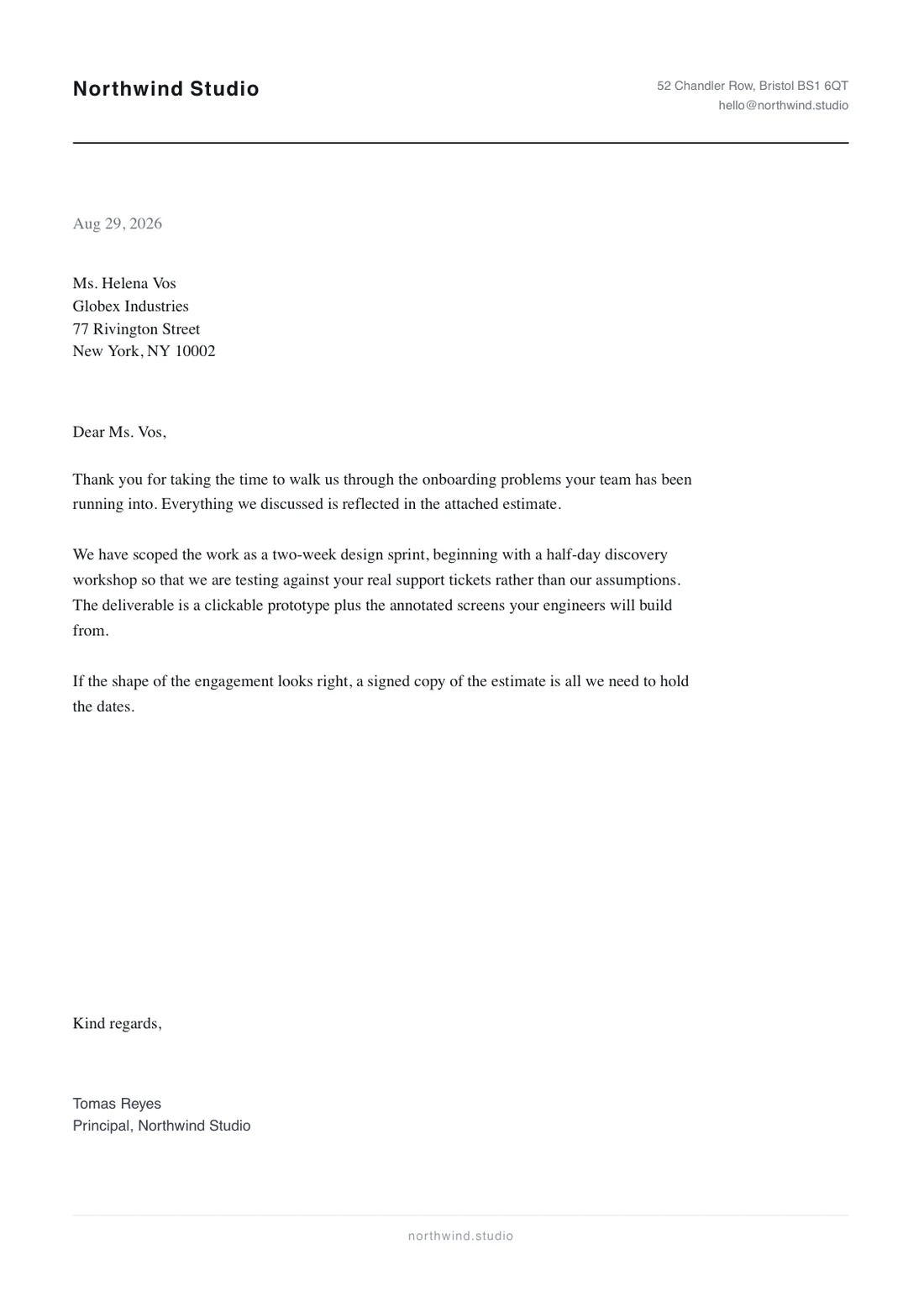 The cover of Letterhead.