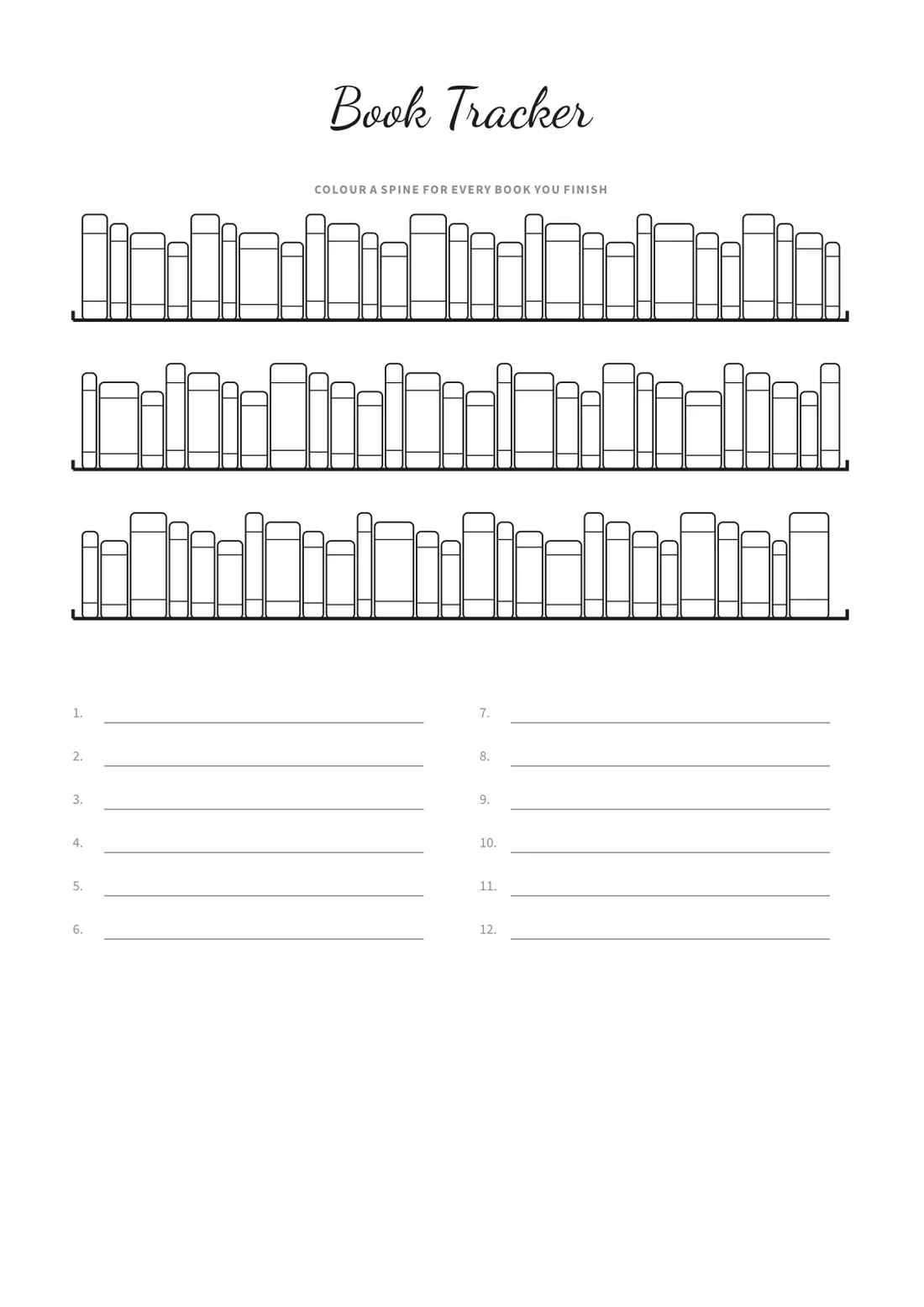 An interior page of Reading Journal.